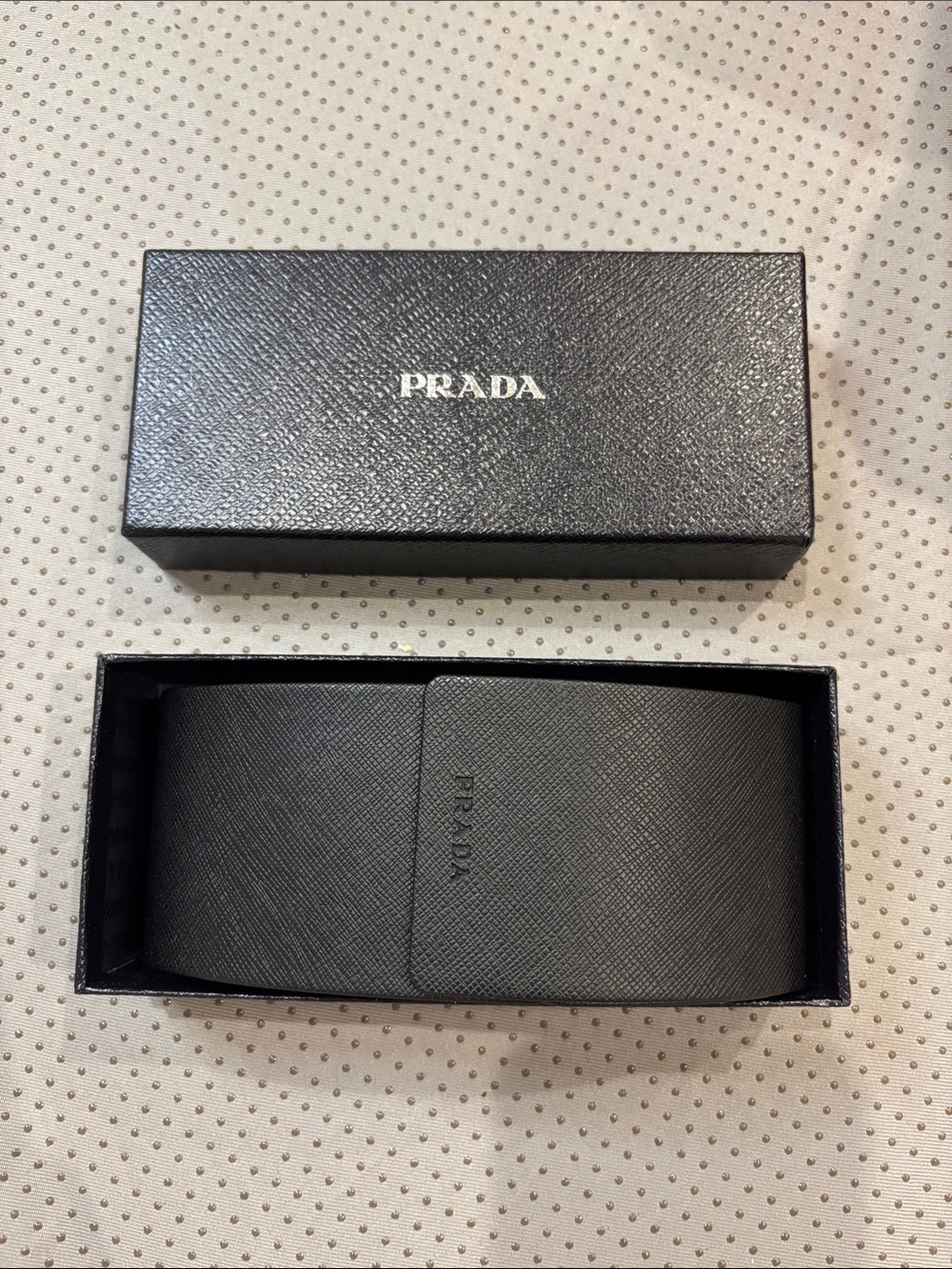 Prada Black Sunglasses Case with Logo